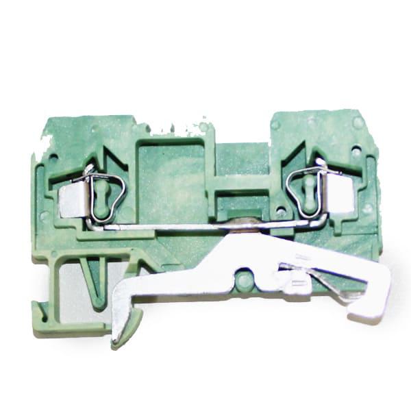 Bornera Tierra color verde-amarillo, 2.5mm2, 24-14AWG, 24A, frontal