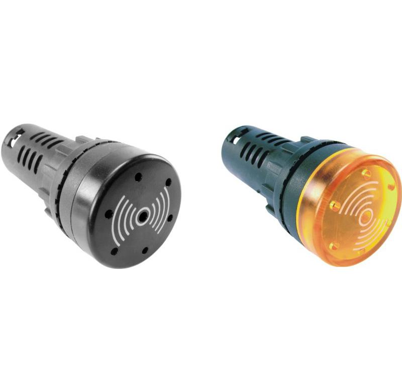 Buzzer 22mm sonoro con LED 220VCA rojo