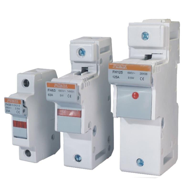 Porta Fusible 10X38mm 1 polo 32A con detección fusible abierto