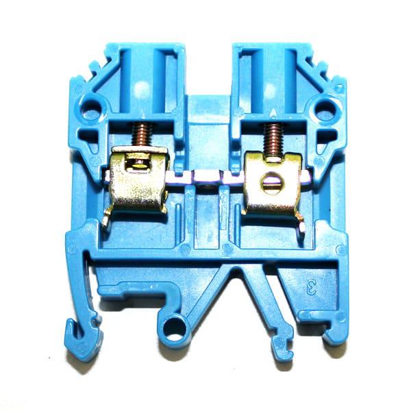 Bornera de paso 4mm P/ riel DIN TS32 / TS35 color azul