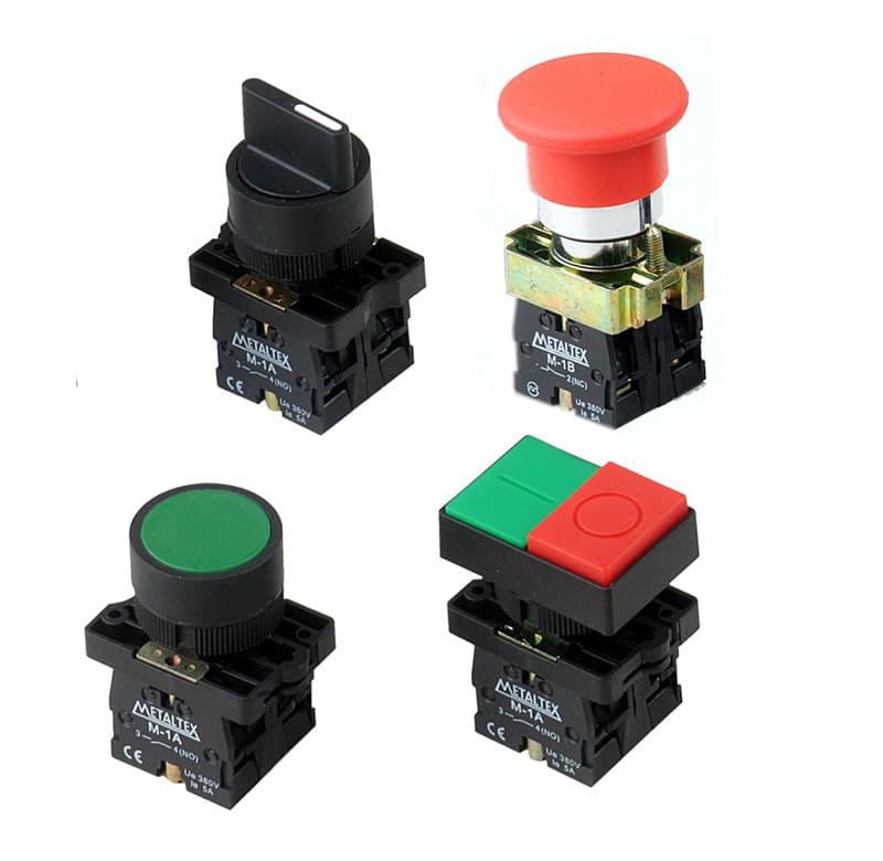 Selectora plástica knob largo 2 posiciones con retorno 90G - 1NA