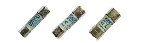 Fusible marca SIBA (Alemania); 16A; 14X51 mm; 700VDC máx; curva aR (Rápida)