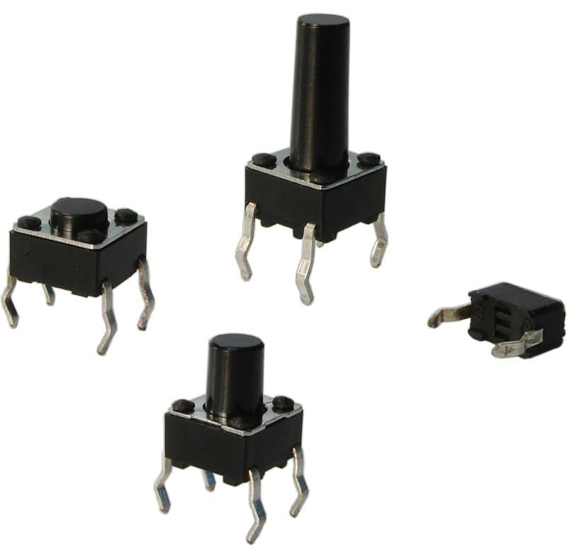 Llave táctil 6x6mm, altura total 4,3mm, fuerza de operación 160gr