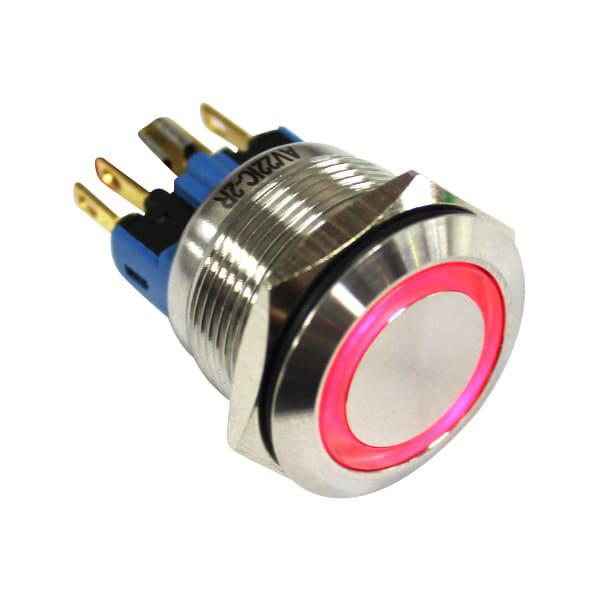 Botonera antivandalismo iluminado Pulsador alternado- verde 22mm 220VCA/CC