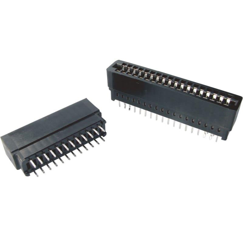 conector borde de Placa (CARD EGDE), 180 grados, paso 2,54mm, 2X13