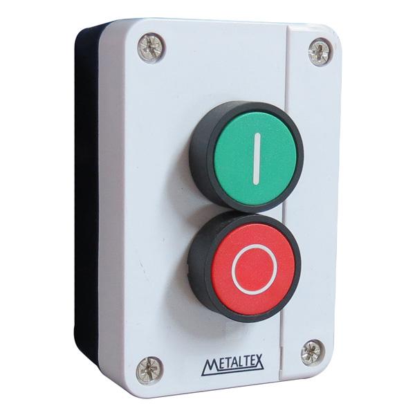 Caja plástica Gris con 2 Botónes Pulsadores