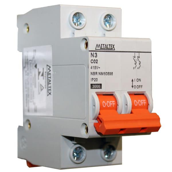 Mini Disjuntor 3KA 2 polos Curva C 2A