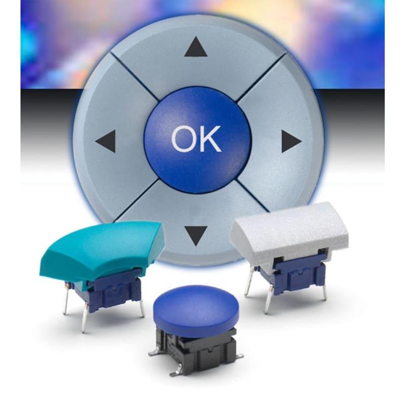 Botón NAVIMEC de selección, negro, altura total 11,7mm