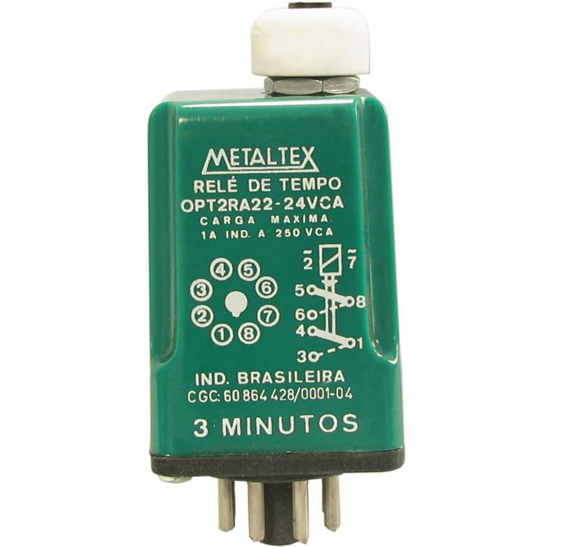 Relé de tiempo con retardo en la energización (tamaño pequeno), aplicado a tensión de alimentación o relé OPT cuenta el tiempo preajustado y después cierra. El relé sólo abre cuando la alimentación sea interrumpida. Posee diversas opciones de tensión de alimentación.
