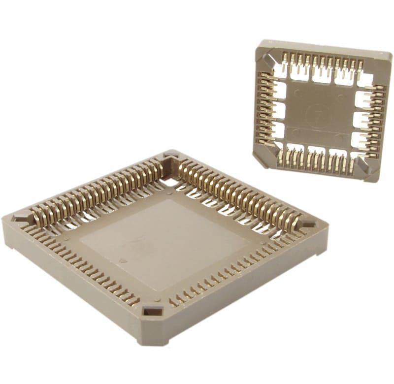 Zócalo PLCC-S tipo SMT para CI de 2, 28, 32, 44, 52, 68 y 84 vías.