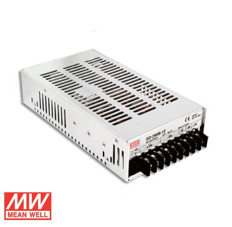 Convertidor CC-CC de 200W com salída única de tension 5, 12, 24 ó 48VCC