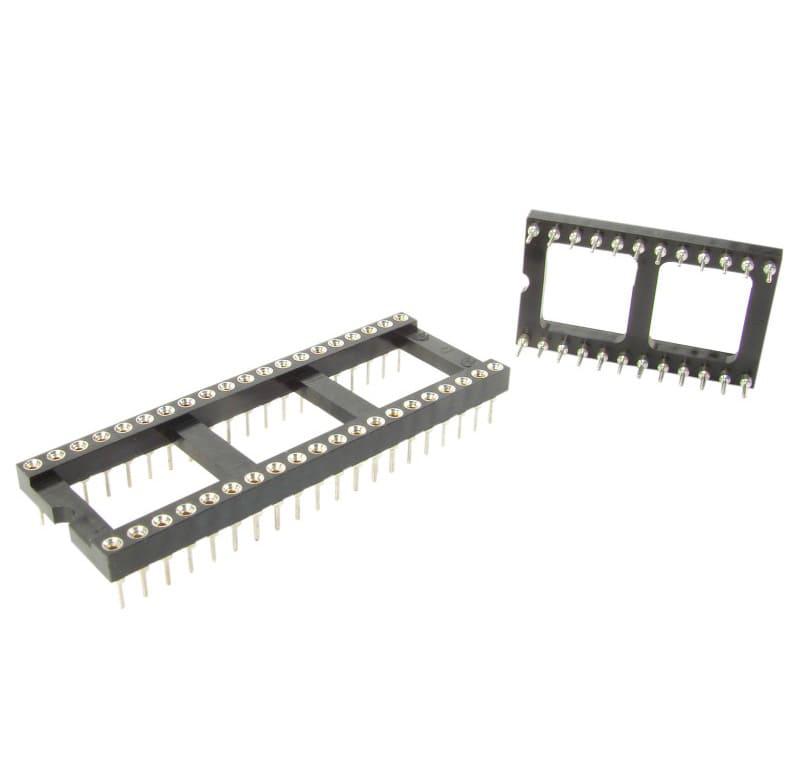 Soquete torneado para circuito integrado de protección, 14 pines, ESTREITO (7,62mm)