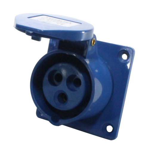Enchufe Industrial Embutido Hembra 16A 2P+T 6H Azul