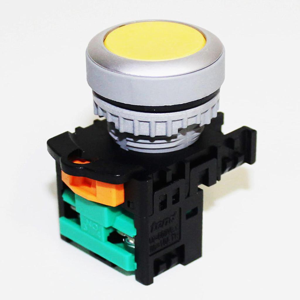 Pulsador 22mm plástico color amarillo-1NA-IP65