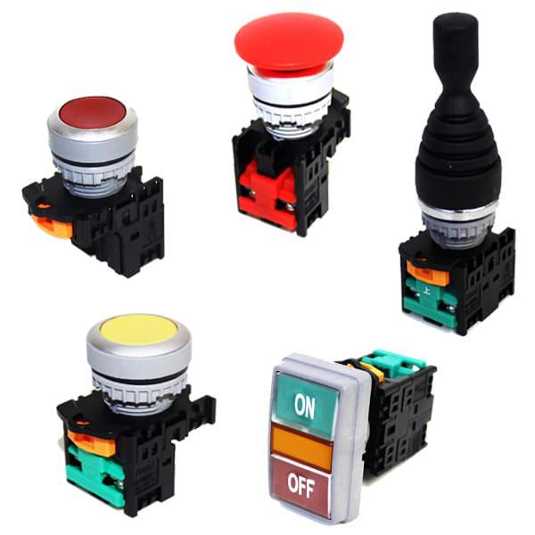 Botonera Pulsador iluminado 22mm plásticocolor azul 220V-1NA