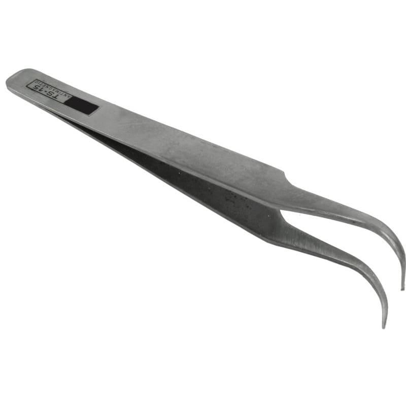 Herramienta pinza anti-estática punta en ángulo.