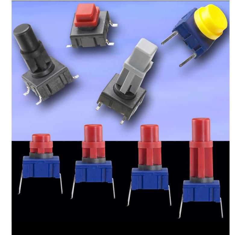 Botón VARIMEC redondo azul, diametro 11,6mm, altura total 12.0mm