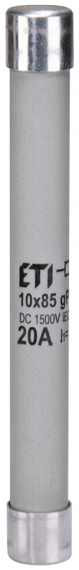 Fusible fotovoltaico 20A, curva gPV 1500VDC 10x85mm