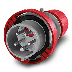 ENCHUFE MACHO VOLANTE 3P+N+T IP67 16A 6h 346-415V CON INVERSOR DE FASE PARA CAMBIO DEL SENTIDO DE GIRO DE UN MOTOR