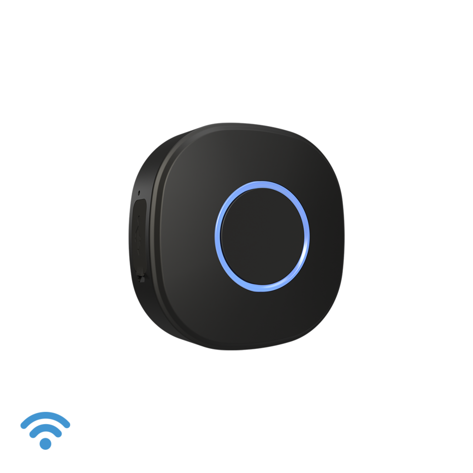 Botón de activación de acciones y escenas operado por Wi-Fi negro