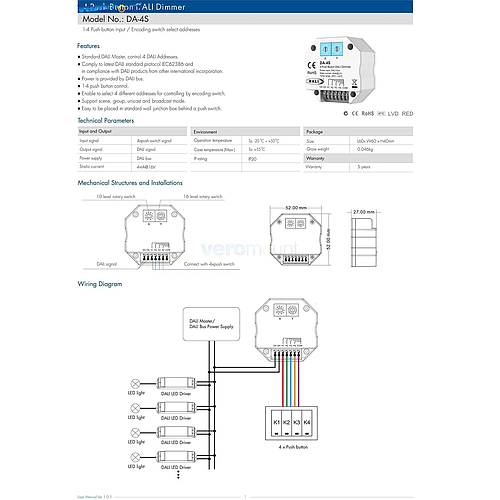 Interruptor DALI 4 Canales