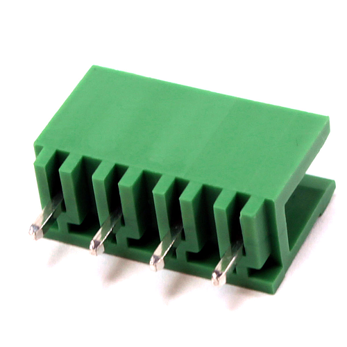 Borne receptáculo para PCI, 4 pines, 180 grados, paso 5,08mm, lateral abierta, verde