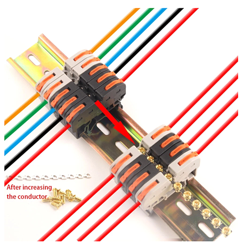 Bornera riel din tipo WAGO negro