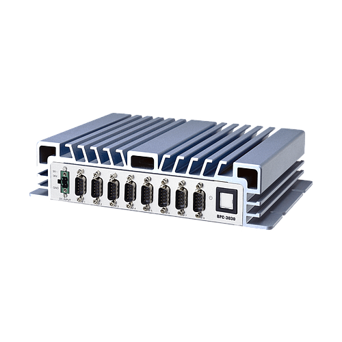 Intel Celeron J1900 Quad core CPU, 1 DDR3L memory, 2 USB3.0, 2 USB 2.0, 7 RS-232, 1 RS-232/422/485, 2 GbE, line out, 1 VGA, 1 HDMI, DC 9~36V, Phoenix Connector  